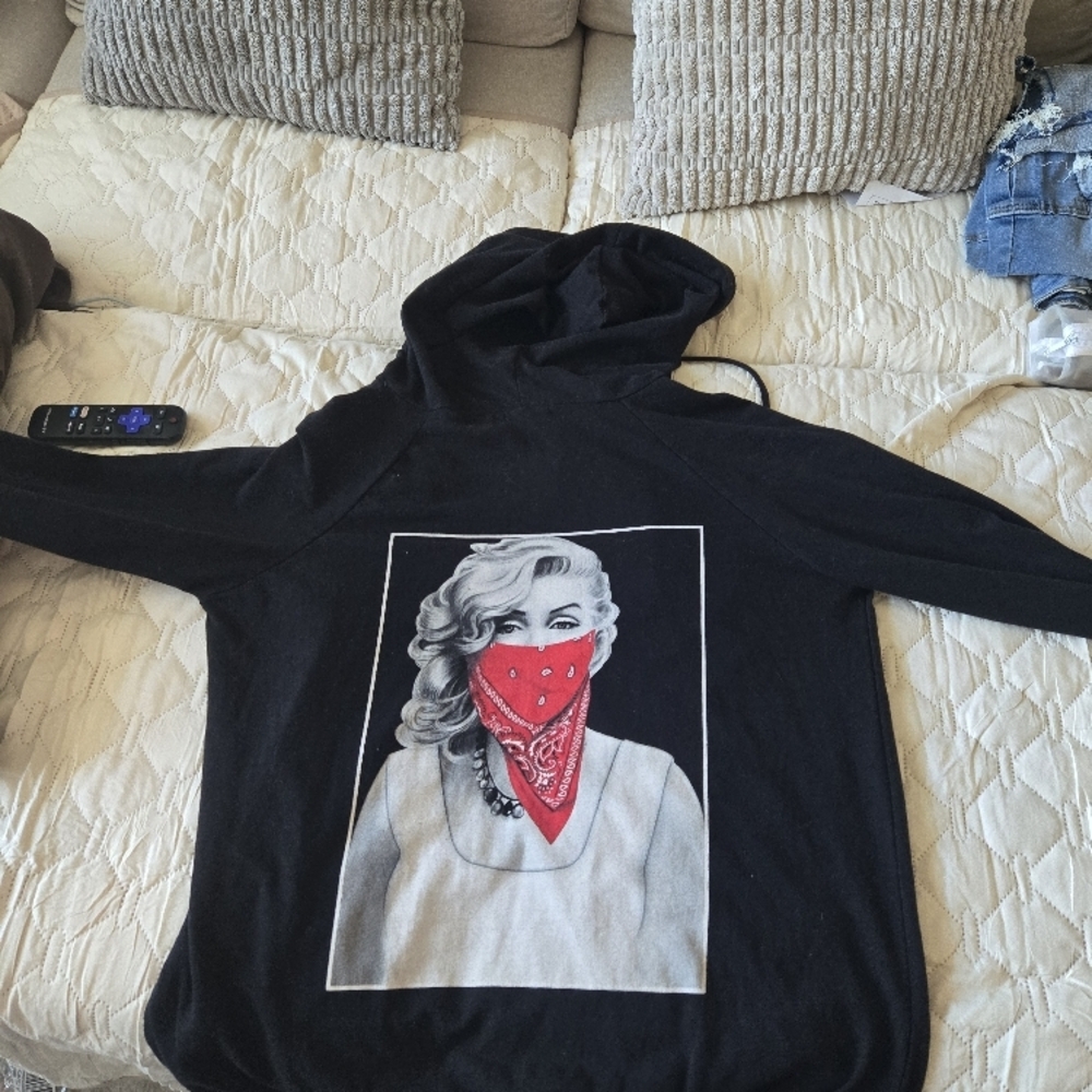 Black Hoodie with Graphic Print